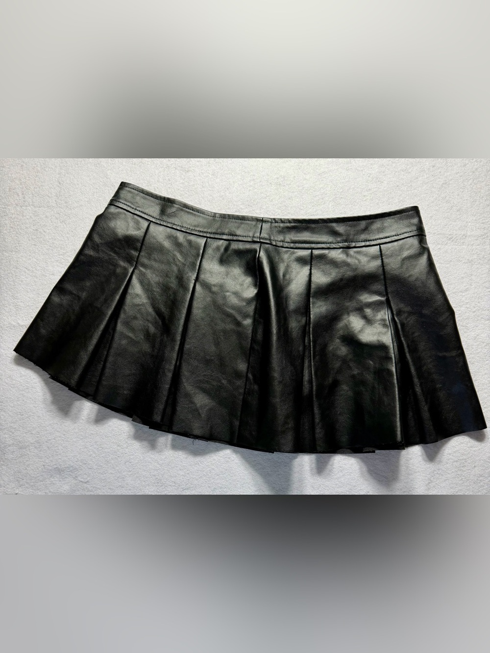 Dark Coquette Faux Leather Pleated MicroMini Skater Skirt M BurningMan SHEIN 🖤